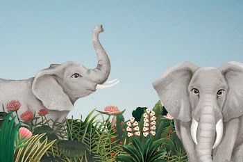 Cute elephant background, blue sky | Free Photo - rawpixel