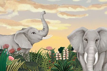 Cute elephant background, cloudy sky | Free Photo - rawpixel
