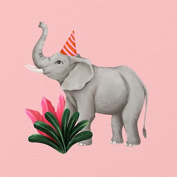 Cute elephant background, pink party | Free Photo Illustration - rawpixel