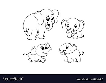 cute elephant cartoon characters