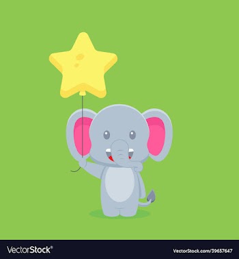 cute elephant holding balloon free