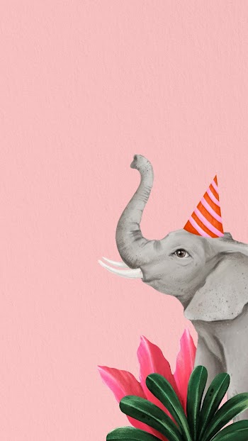 Cute elephant mobile wallpaper, pink | Free Photo Illustration - rawpixel