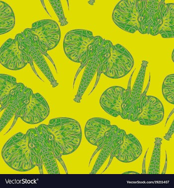 Cute elephants seamless pattern background vector image