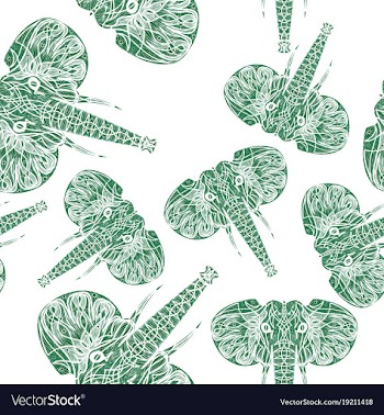 Cute elephants seamless pattern background vector image