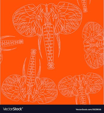 Cute elephants seamless pattern background vector image