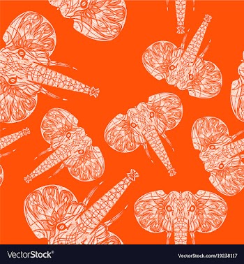 Cute elephants seamless pattern background vector image