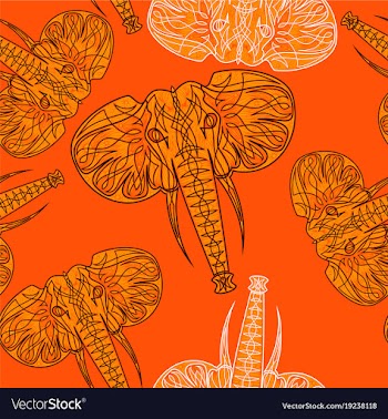 Cute elephants seamless pattern background vector image