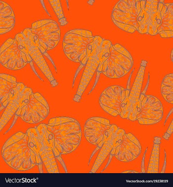 Cute elephants seamless pattern background vector image