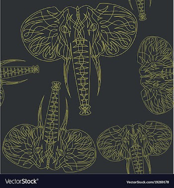 Cute elephants seamless pattern background vector image
