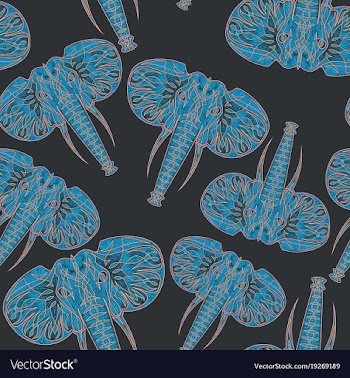 Cute elephants seamless pattern background vector image