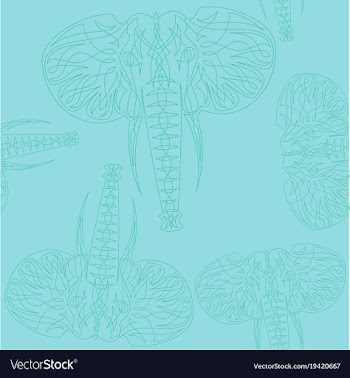 Cute elephants seamless pattern background vector image