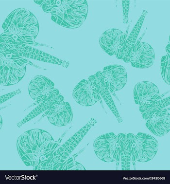 Cute elephants seamless pattern background vector image