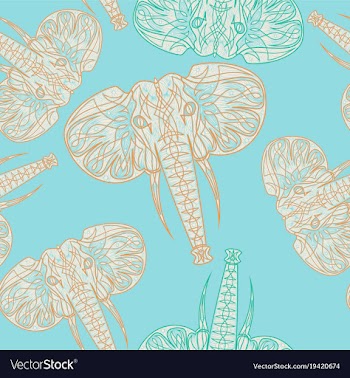 Cute elephants seamless pattern background vector image