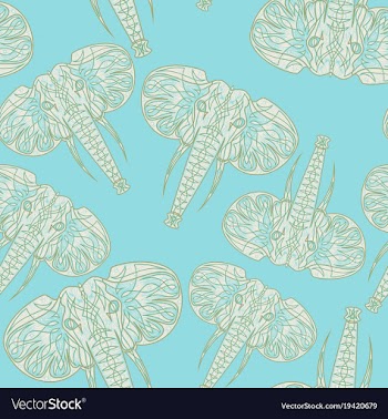 Cute elephants seamless pattern background vector image