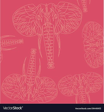 Cute elephants seamless pattern background vector image