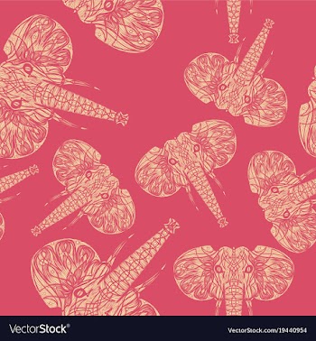 Cute elephants seamless pattern background vector image
