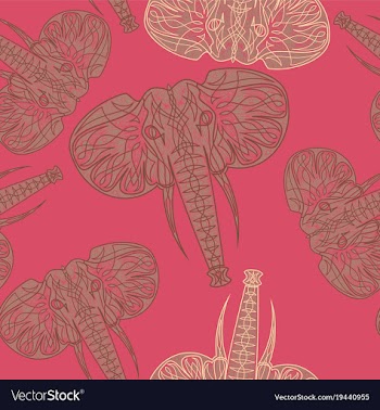 Cute elephants seamless pattern background vector image
