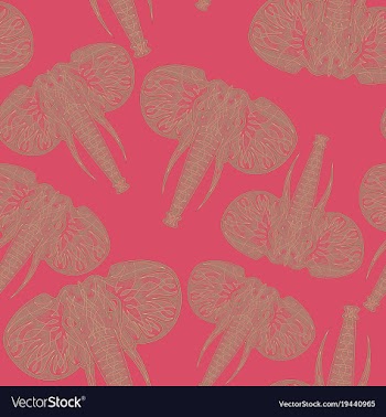 Cute elephants seamless pattern background vector image