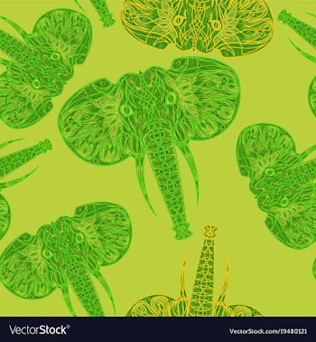 Cute elephants seamless pattern background vector image