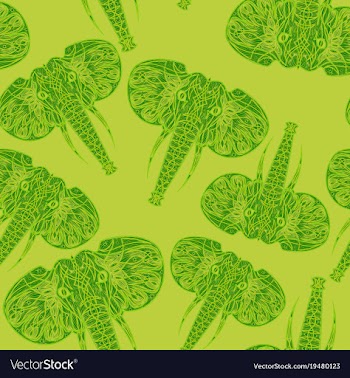 Cute elephants seamless pattern background vector image