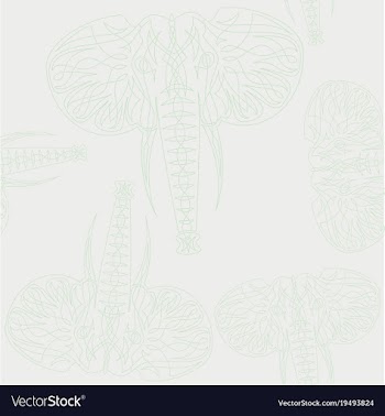 Cute elephants seamless pattern background vector image