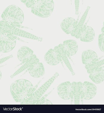 Cute elephants seamless pattern background vector image