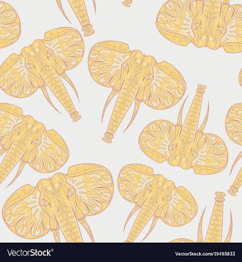 Cute elephants seamless pattern background vector image