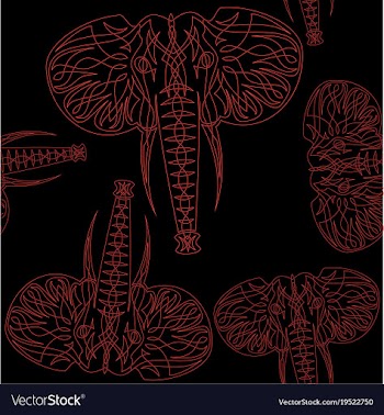 Cute elephants seamless pattern background vector image