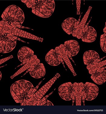 Cute elephants seamless pattern background vector image