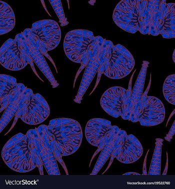 Cute elephants seamless pattern background vector image