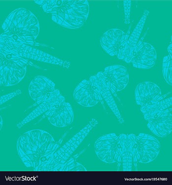 Cute elephants seamless pattern background vector image