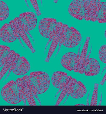 Cute elephants seamless pattern background vector image