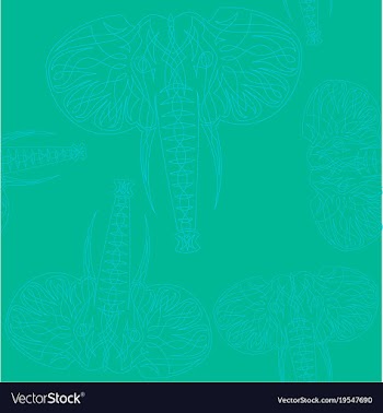 Cute elephants seamless pattern background vector image