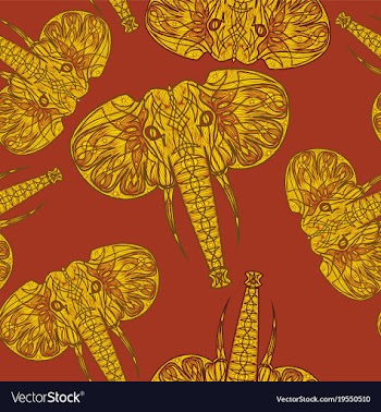 Cute elephants seamless pattern background vector image