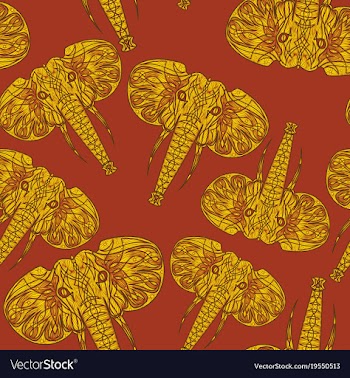 Cute elephants seamless pattern background vector image