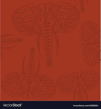 Cute elephants seamless pattern background vector image