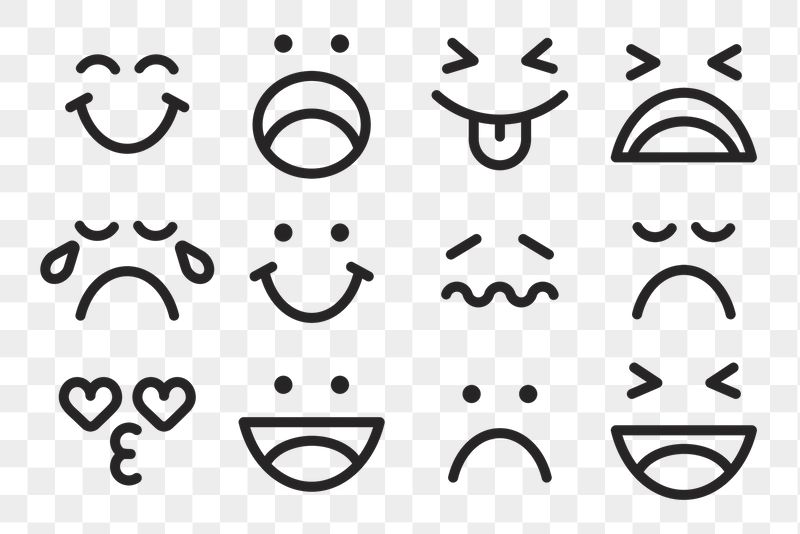 Cute emoticon png sticker set, | Free PNG - rawpixel