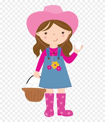 Cute Farm For Girls Clip Art - Farm Girl Clipart