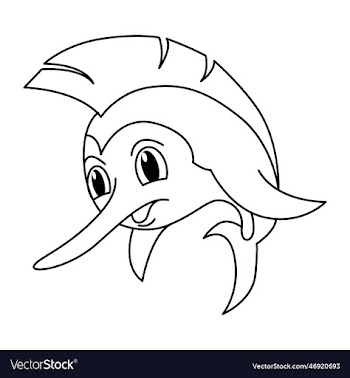 cute fish cartoon coloring page for kids