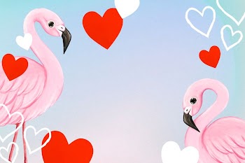 Cute flamingo border background, heart | Free Photo Illustration - rawpixel