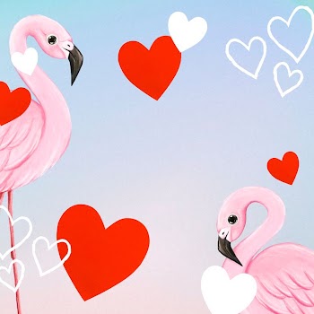 Cute flamingo border background, heart | Free Photo Illustration - rawpixel