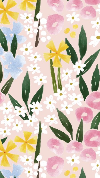 Cute flower pattern mobile wallpaper, | Free Photo - rawpixel