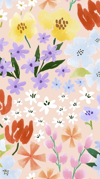 Cute flower pattern mobile wallpaper, | Free Photo - rawpixel