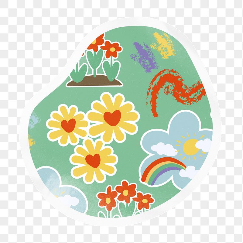Cute flower png pattern badge | Free PNG - rawpixel