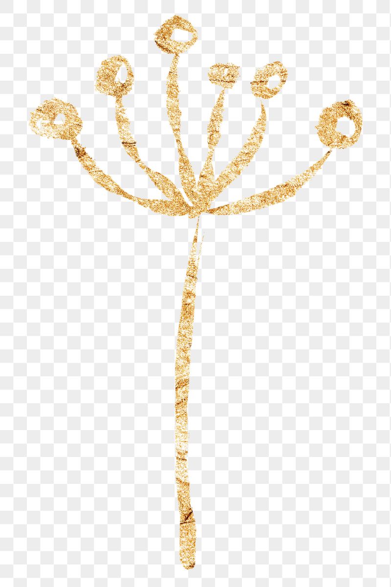 Cute flower png sticker, gold | Free PNG Illustration - rawpixel