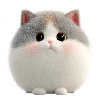 Cute Fluffy 3D Chubby Cat Cute Fluffy 3D Chubby Cat