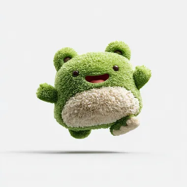 Cute Fluffy Light Green Plush Frog Cute Fluffy Light Green Plush Frog