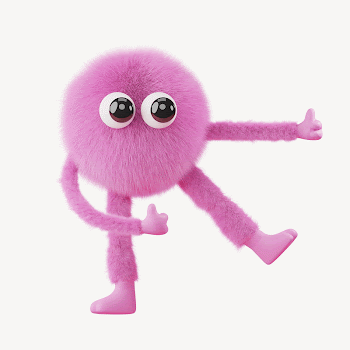 Cute fluffy monster, 3D rendering | Free Photo - rawpixel