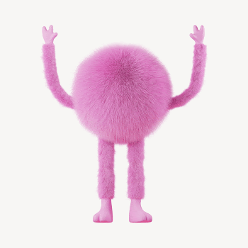 Cute fluffy monster, 3D rendering | Free Photo - rawpixel