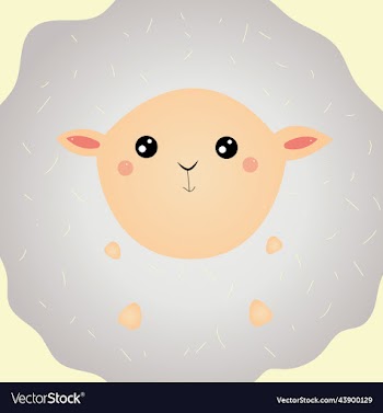 cute fluffy white sheep children print